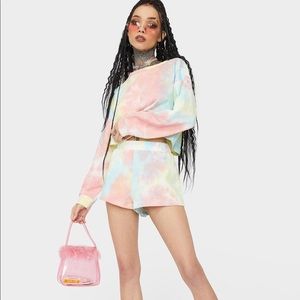 tie-dye lounge set/ croped sweater
